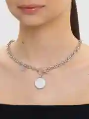 Серебряный цепь с перламутром