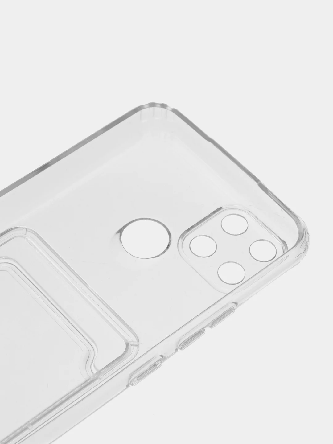 Ударопрочный прозрачный чехол с карманом для карт на Realme C11, C20, C21, C21Y, C25Y, C35
