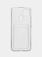 Ударопрочный прозрачный чехол с карманом для карт на Realme C11, C20, C21, C21Y, C25Y, C35