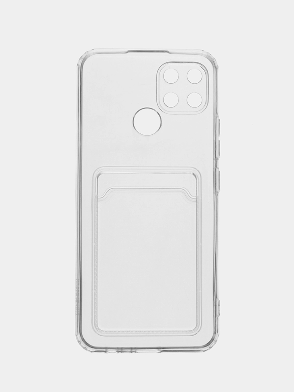Ударопрочный прозрачный чехол с карманом для карт на Realme C11, C20, C21, C21Y, C25Y, C35