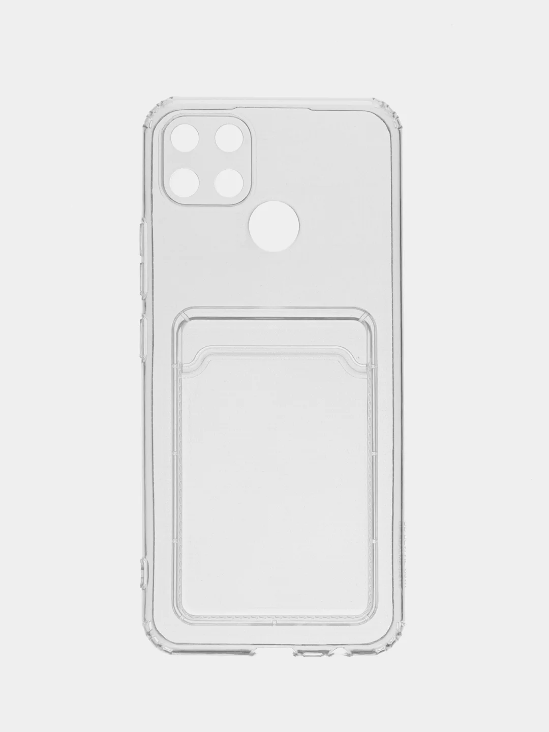 Ударопрочный прозрачный чехол с карманом для карт на Realme C11, C20, C21, C21Y, C25Y, C35