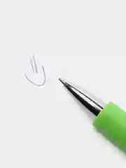 Серебряный ручка шариковая со стилусом для смартфона, с резиновым держателем, цвет стержня синий