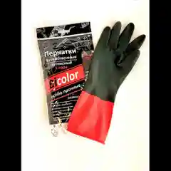 Перчатки хозяйственные BICOLOR из натурального латекса, для уборки, размер: S, M, L, XL