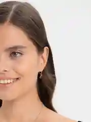 Красный комплект серьги и цепочка, с камнем