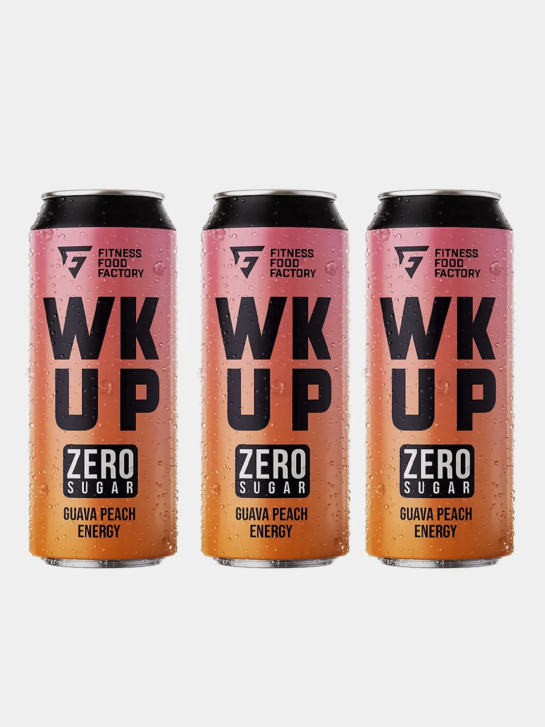 Энергетический напиток Fitness Food Factory WK UP, упаковка, без сахара, "Шампанское", "Пина-Колада", "Вишня-кола", "Малина-мята", "Гуава-персик"