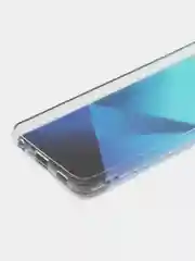 Синий силиконовый чехол Samsung A22 рисунком,из органического стекла
