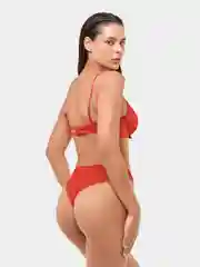 Красный комплект нижнего белья атласный, с кружевом, женский
