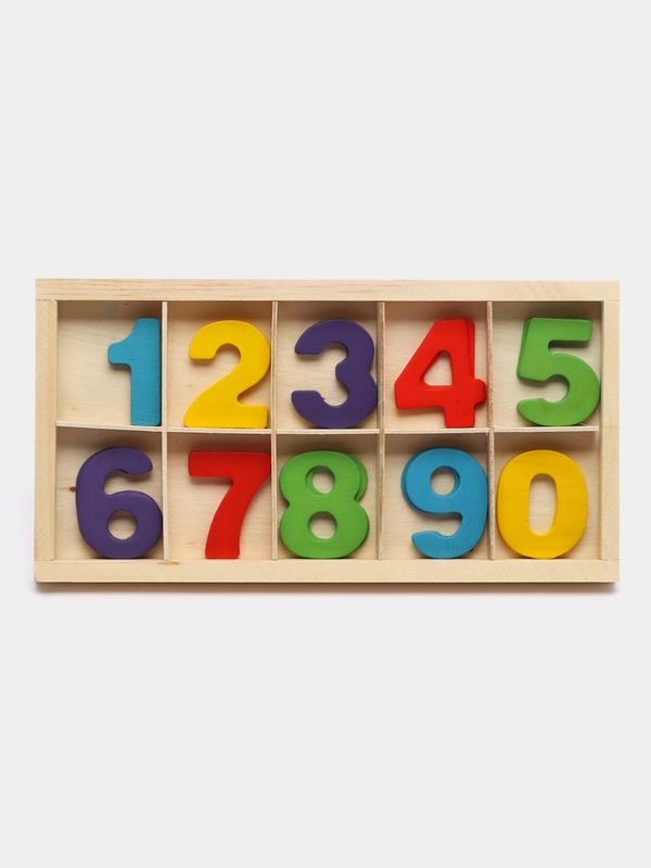 Цифры деревянные для обучения детей, 21*11 см, 20 шт