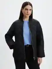 Черный стеганый бомбер женский Zarina