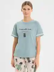 Карамельный пижама женская хлопковая, домашний комплект футболка с бриджами, с рисунком