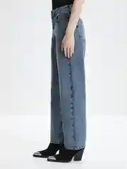 Индиго джинсы женские Zarina baggy fit свободного прямого кроя с завышенной посадкой