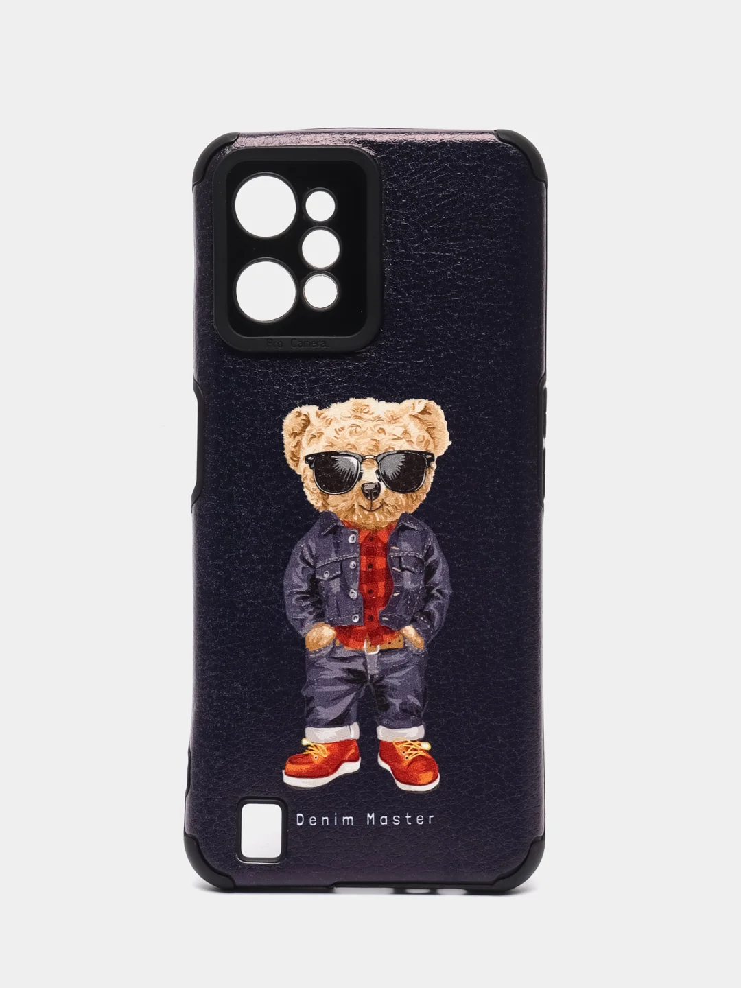 Индиго чехол Realme C31 / Реалми С31, силиконовый, под кожу, с рисунком
