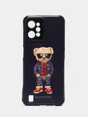 Индиго чехол Realme C31 / Реалми С31, силиконовый, под кожу, с рисунком