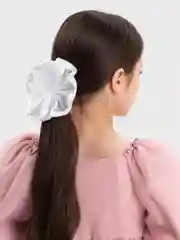 Прозрачный бант на резинке, пышный, белый