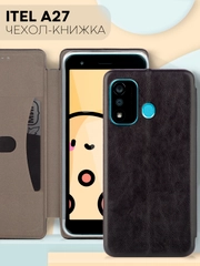 Чехол-книжка КАРТОФАН из экокожи на Itel A27 с функцией подставки и кармашком