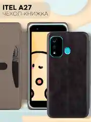 Чехол-книжка КАРТОФАН из экокожи на Itel A27 с функцией подставки и кармашком