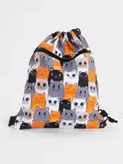 Оранжевый школьный мешок для обуви коты и кошки, 44 х 34 см