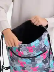 Лазурный школьный мешок для обуви коты и кошки, 44 х 34 см