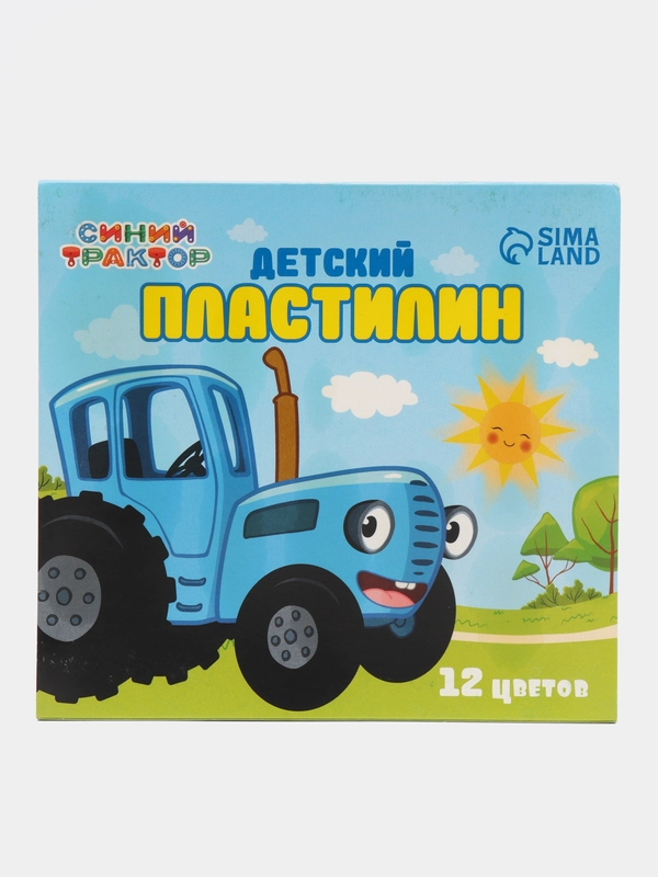Пластилин 12 цветов 180 г, Синий трактор
