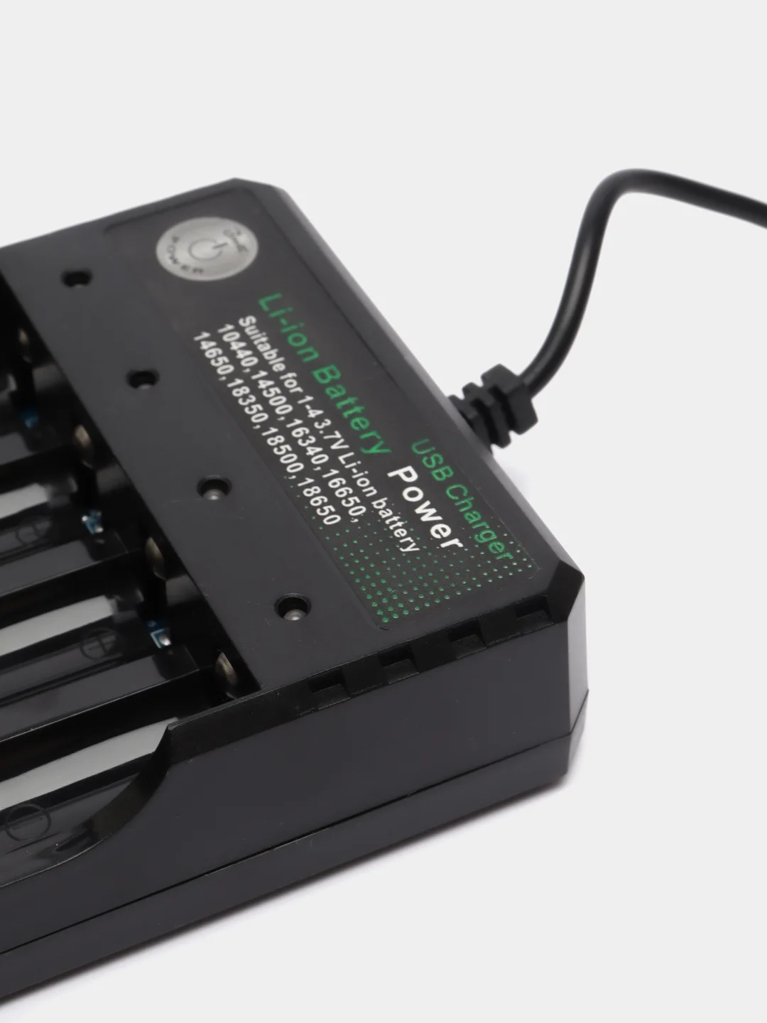 Черный зарядное устройство USB для аккумуляторных батареек 18650