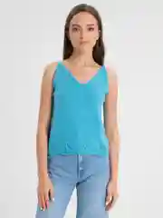 Лазурный майка, топ с ажурной каймой