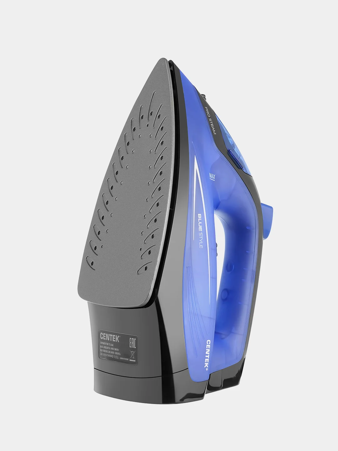Утюг Centek CT-2360 BLUE, 1800Вт, антипригар. подошва, 200 мл, паровой удар, самоочистка