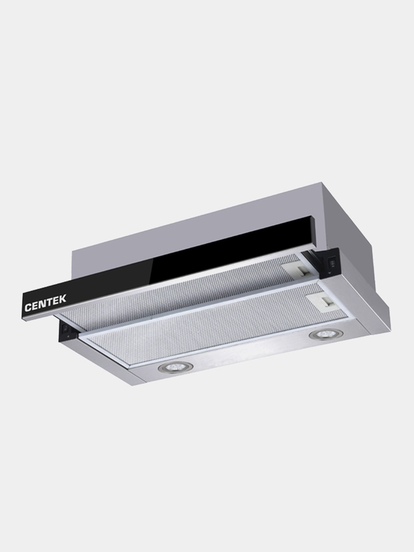 Вытяжка Centek СТ-1841-60 SS (ширина 60 см, СЛАЙДЕР, ЧЕРНАЯ ПАНЕЛЬ, LED, 600 м3/час, 68 Вт