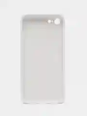 Белый чехол силиконовый для iPhone 7 / 8 / 11 / 12 / 13 / 14 / Plus / Pro Max, со стеклянной панелью