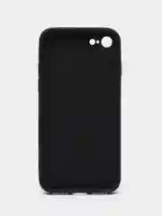 Черный чехол силиконовый для iPhone 7 / 8 / 11 / 12 / 13 / 14 / Plus / Pro Max, со стеклянной панелью