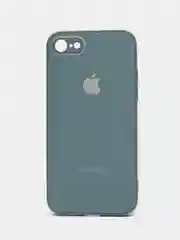 Зеленый чехол силиконовый для iPhone 7 / 8 / 11 / 12 / 13 / 14 / Plus / Pro Max, со стеклянной панелью