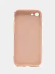 Кремовый чехол силиконовый для iPhone 7 / 8 / 11 / 12 / 13 / 14 / Plus / Pro Max, со стеклянной панелью
