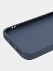 Синий чехол силиконовый для iPhone 7 / 8 / 11 / 12 / 13 / 14 / Plus / Pro Max, со стеклянной панелью