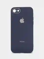 Синий чехол силиконовый для iPhone 7 / 8 / 11 / 12 / 13 / 14 / Plus / Pro Max, со стеклянной панелью