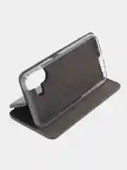 Серебряный чехол-книжка для Infinix Hot 30i, Инфиникс Хот 30Ай