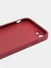 Багровый чехол силиконовый для iPhone 7 / 8 / 11 / 12 / 13 / 14 / Plus / Pro Max, со стеклянной панелью