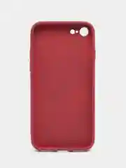 Багровый чехол силиконовый для iPhone 7 / 8 / 11 / 12 / 13 / 14 / Plus / Pro Max, со стеклянной панелью