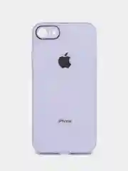 Лавандовый чехол силиконовый для iPhone 7 / 8 / 11 / 12 / 13 / 14 / Plus / Pro Max, со стеклянной панелью