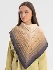 Бежевый меланж бактус вязаный,косынка