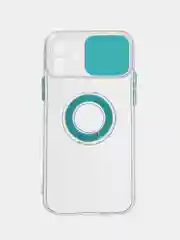Бирюзовый чехол прозрачный с подставкой iPhone 12 Pro