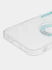 Бирюзовый чехол прозрачный с подставкой iPhone 12 Pro
