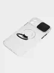 Лавандовый чехол прозрачный с подставкой iPhone 12 Pro