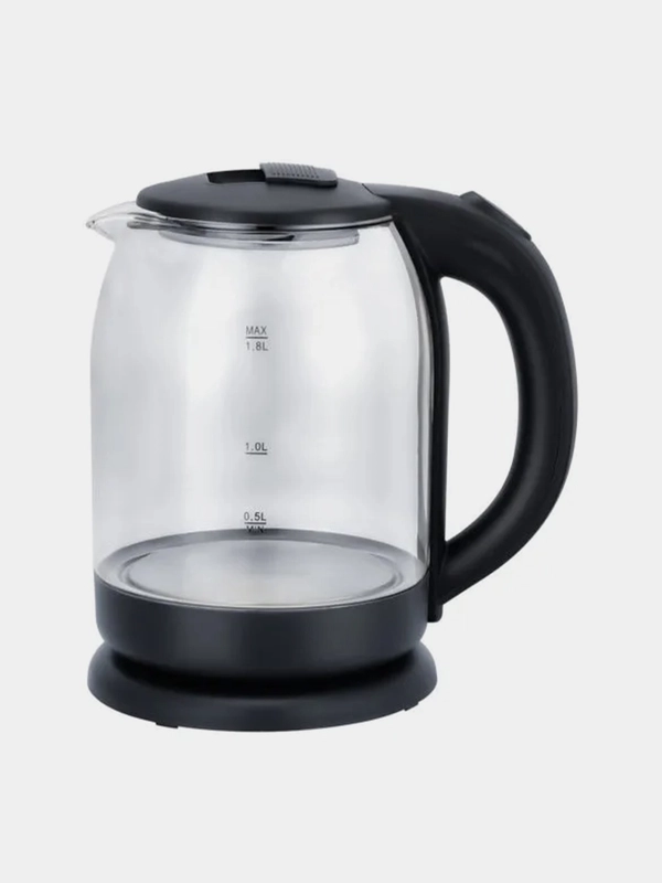 Чайник Centek CT-0010, стекло, 1.8л, 1900Вт, LED индикатор, защита от перегрева