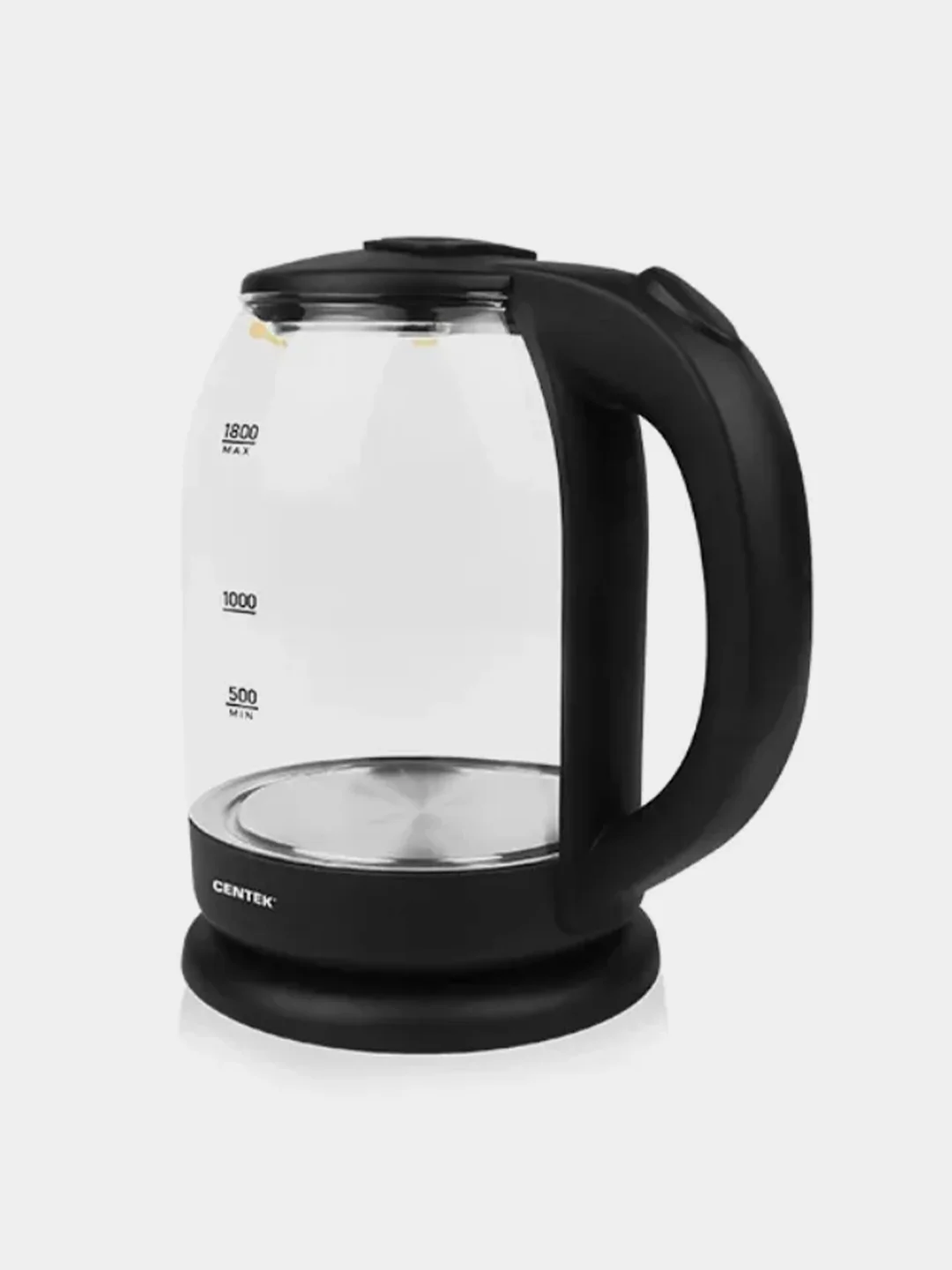 Чайник Centek CT-0010, стекло, 1.8л, 1900Вт, LED индикатор, защита от перегрева