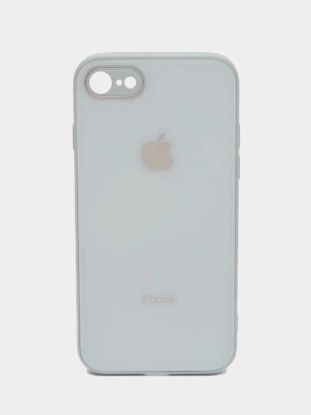 Ледяной чехол силиконовый для iPhone 7 / 8 / 11 / 12 / 13 / 14 / Plus / Pro Max, со стеклянной панелью