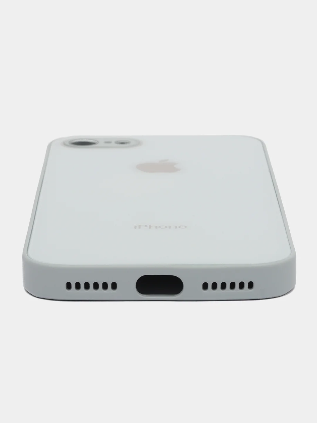 Ледяной чехол силиконовый для iPhone 7 / 8 / 11 / 12 / 13 / 14 / Plus / Pro Max, со стеклянной панелью
