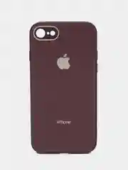 Тёмно-бордовый чехол силиконовый для iPhone 7 / 8 / 11 / 12 / 13 / 14 / Plus / Pro Max, со стеклянной панелью