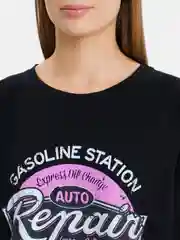 Черный женская футболка свободного кроя oversize