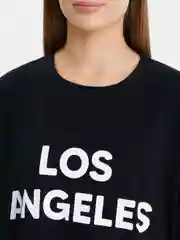 Лесной зеленый женская футболка свободного кроя с принтом "LOS ANGELES"