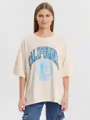 Лимонный женская футболка свободного кроя, однотонная, oversize, с принтом CALIFORNIA