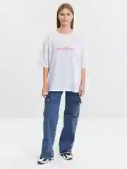 Розовый женская футболка свободного кроя oversize